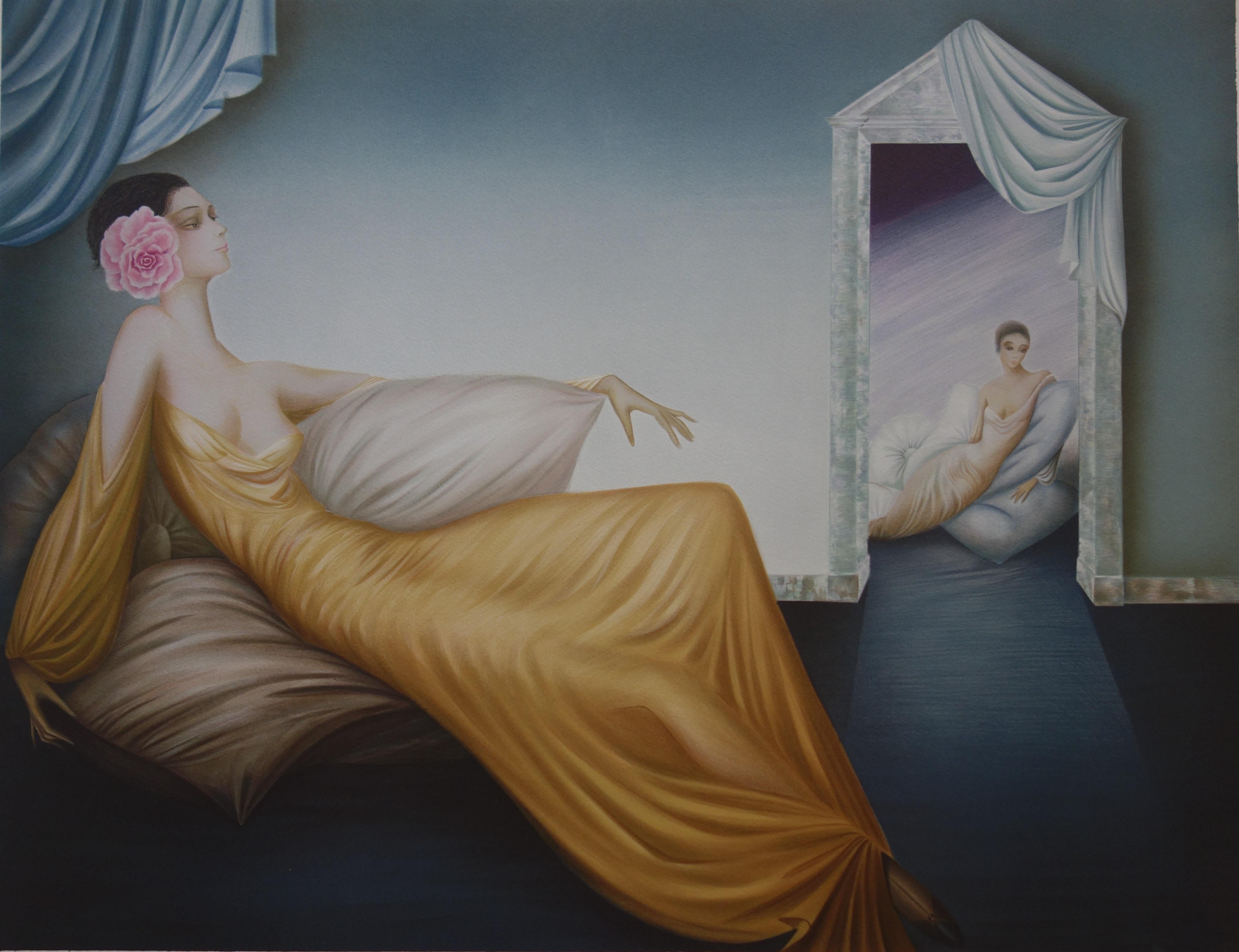 The Odalisque - Original handsigned lithograph - Modern Print by Philippe Augé