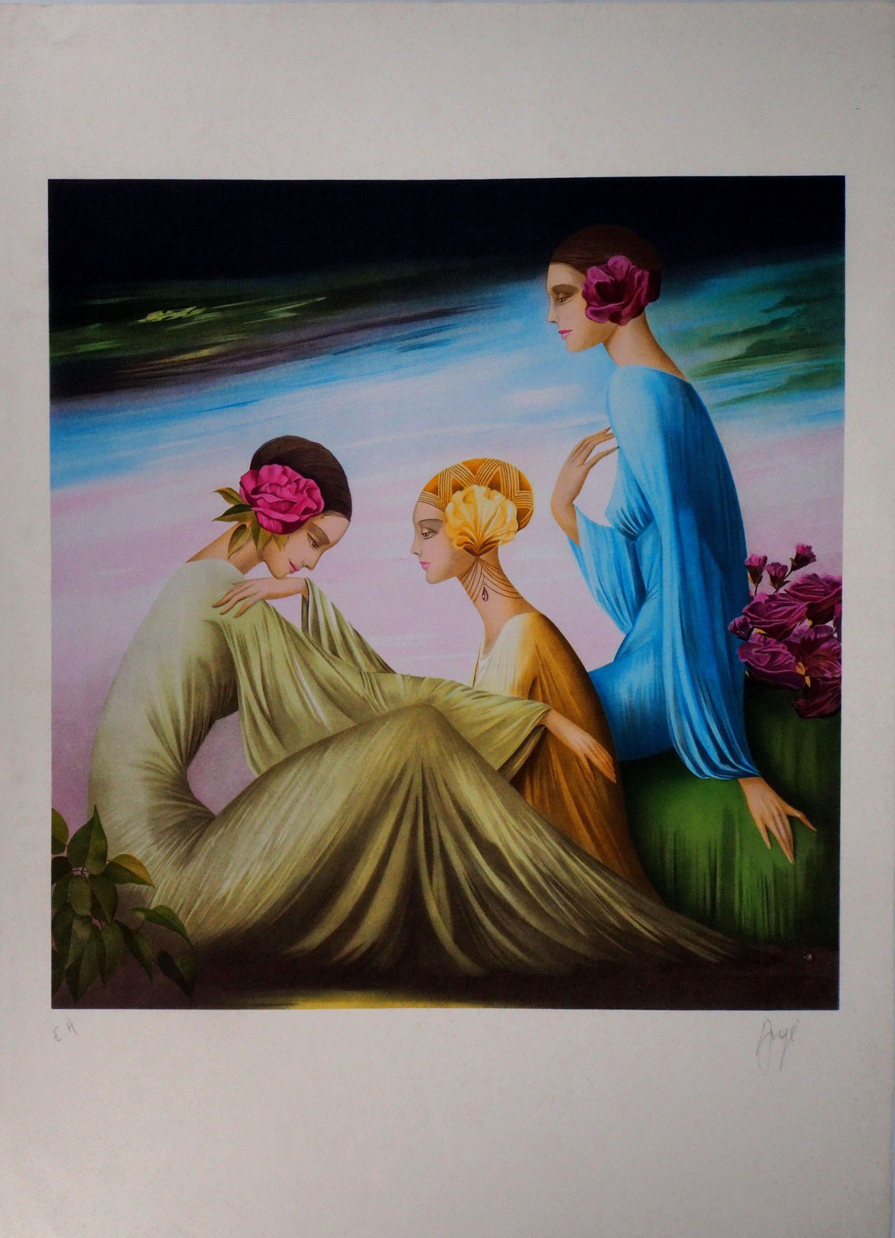 The Three Graces - Original handsigned lithograph