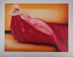 The Women in Pink Dress - Original handsigned lithograph