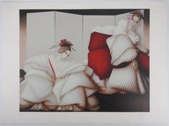 The Women in White Dress - Original handsigned lithograph