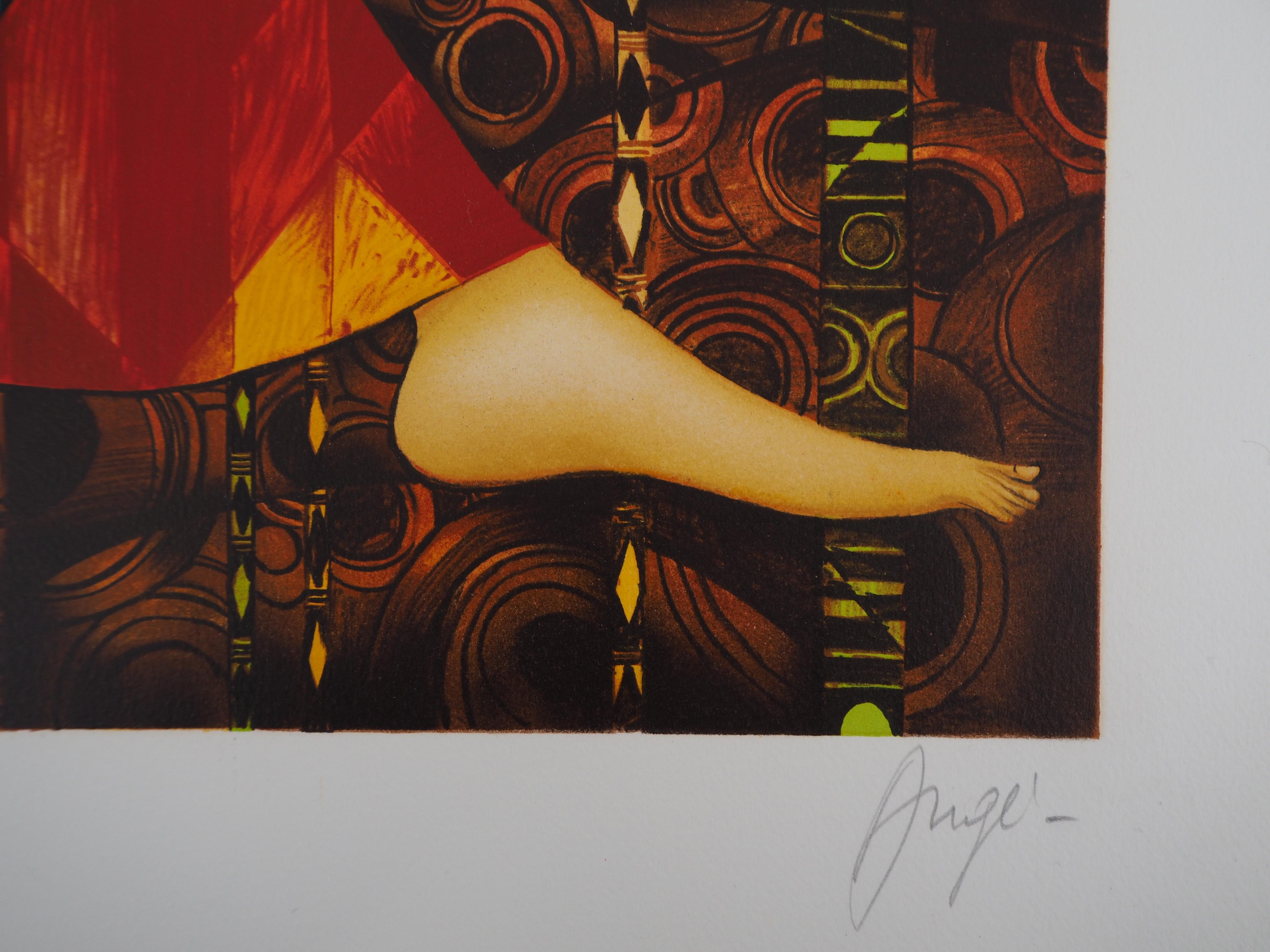 Tribute to Klimt - Original handsigned lithograph - Print by Philippe Augé