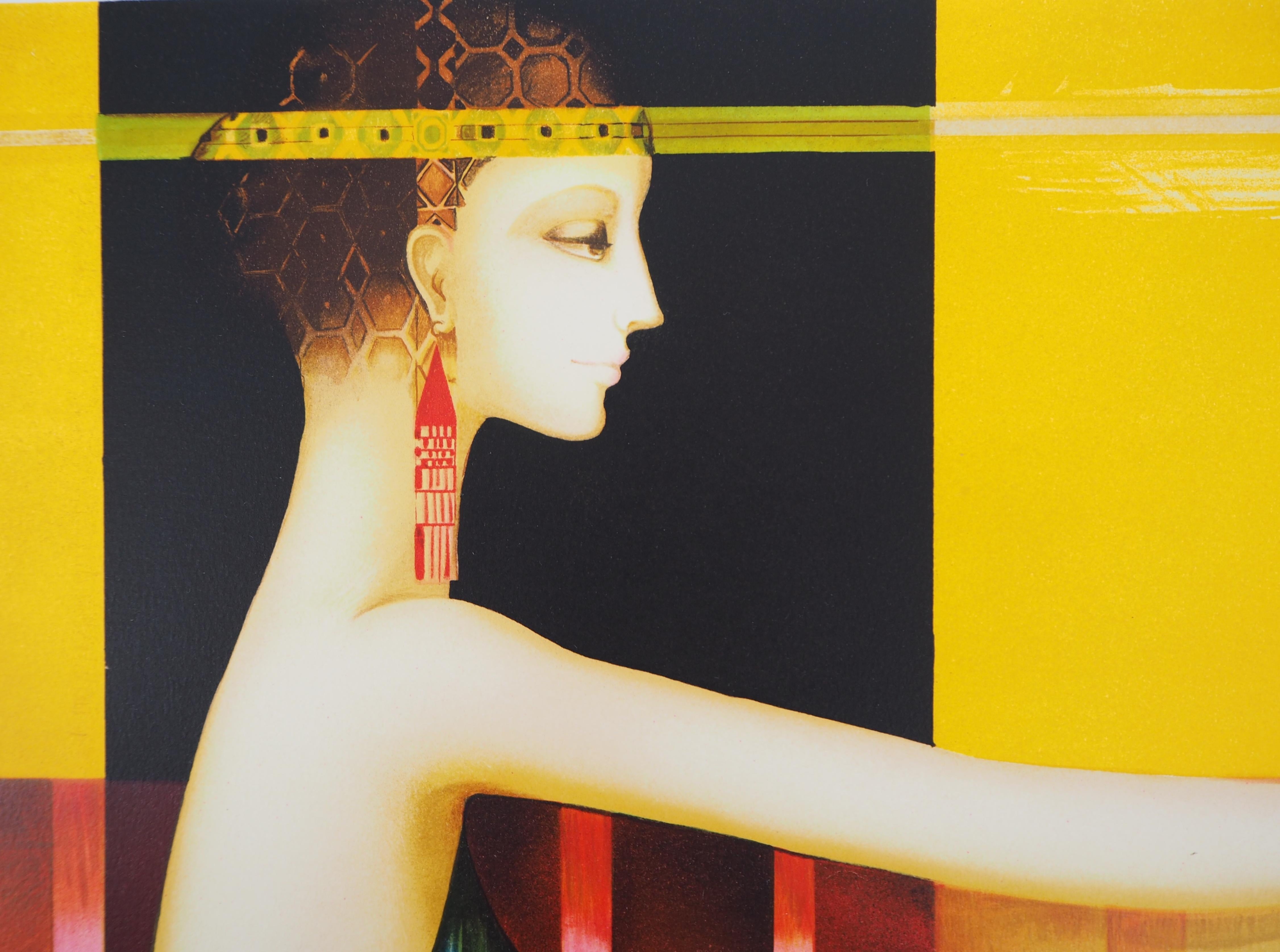 Tribute to Klimt - Original handsigned lithograph For Sale 1