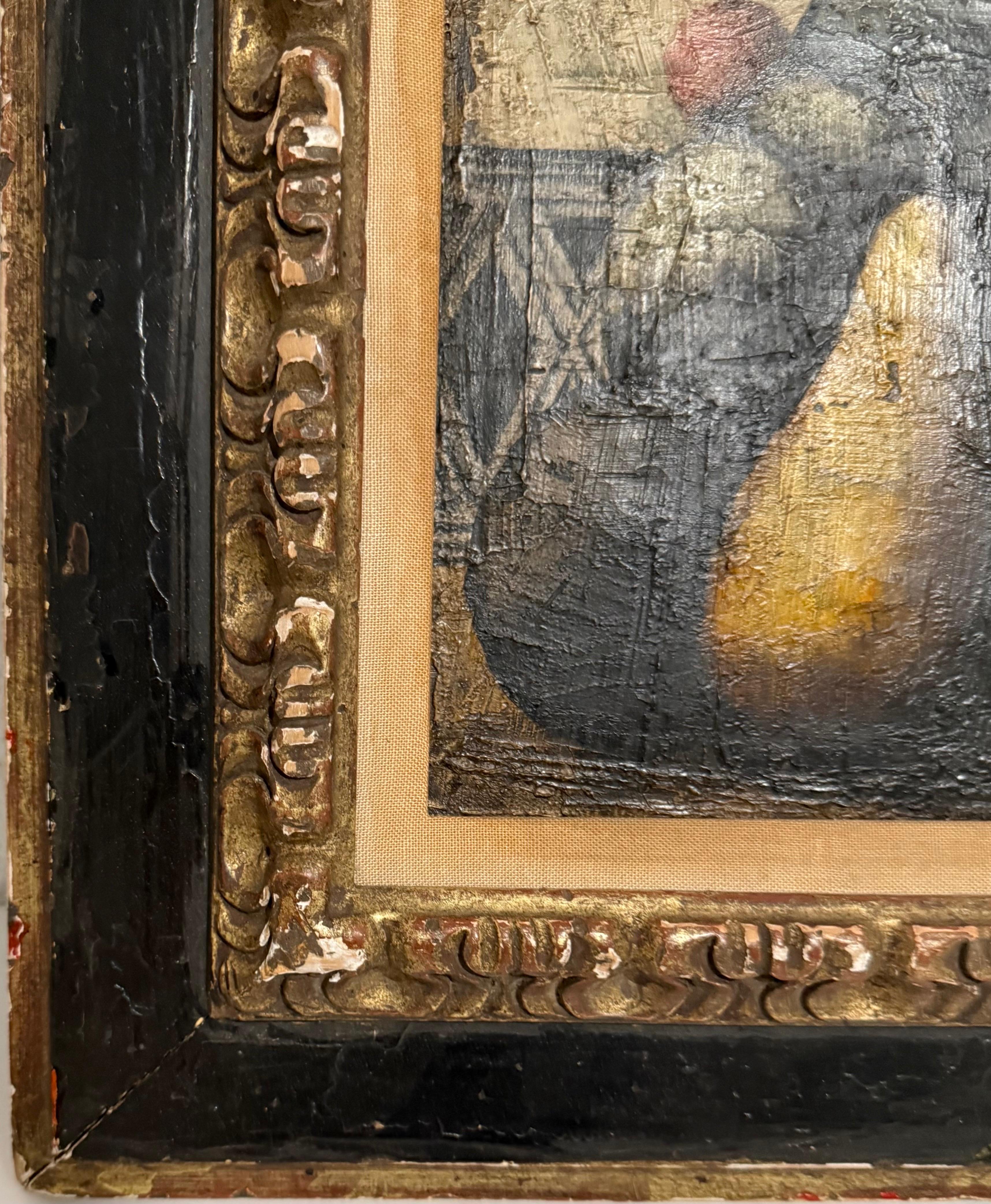 Pintura al Óleo Surrealista Francesa Peras, Frutas Naturaleza Muerta Texturizada Estilo Art Decó en venta 2