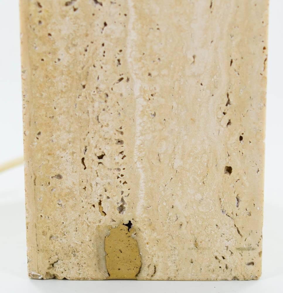 Late 20th Century Philippe Barbier Desk Lamp in Travertine, France, circa 1970, Mid-Century Modern For Sale