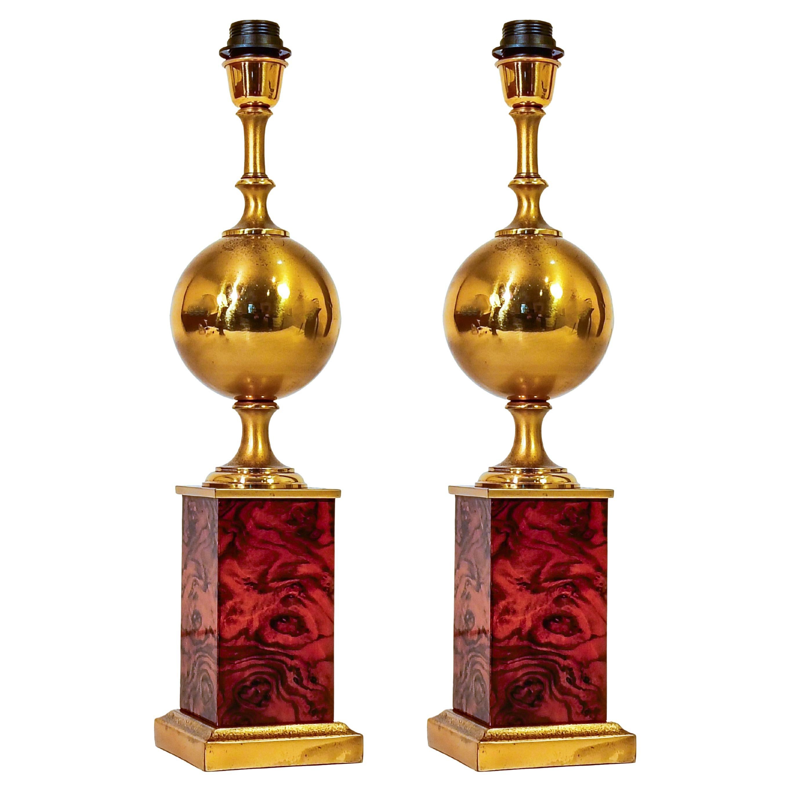 Philippe Barbier. Hollywood Regency Tischlampen von Maison Barbier, Frankreich, 1960er Jahre