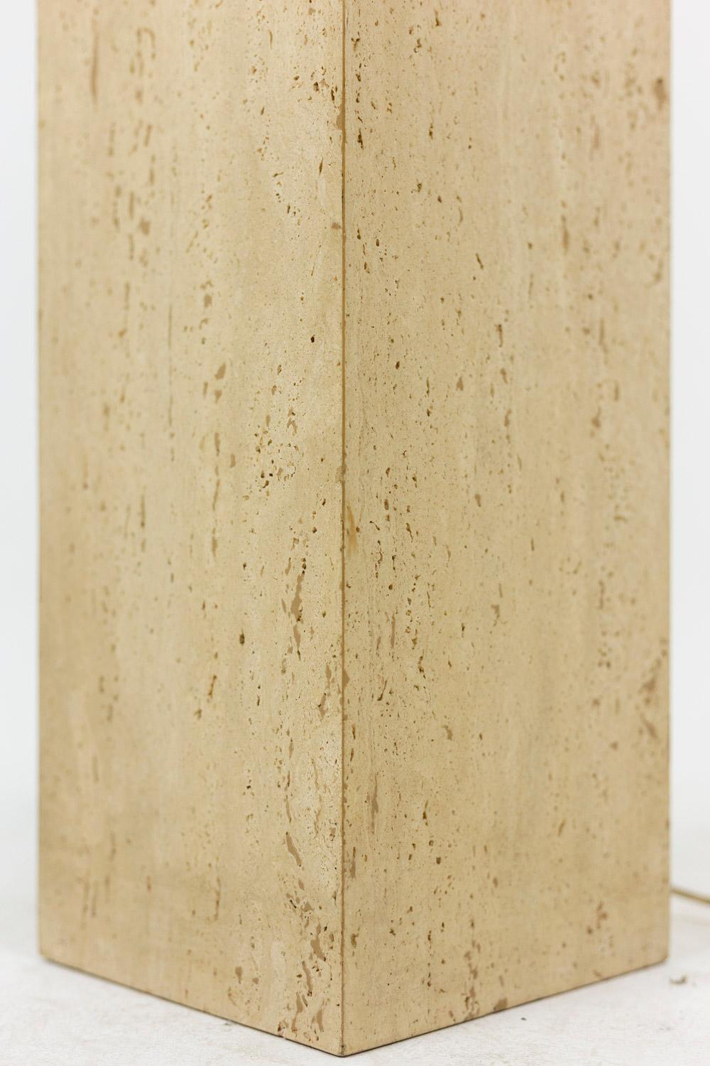 Philippe Barbier, Lamp in Travertine, 1970's For Sale 4
