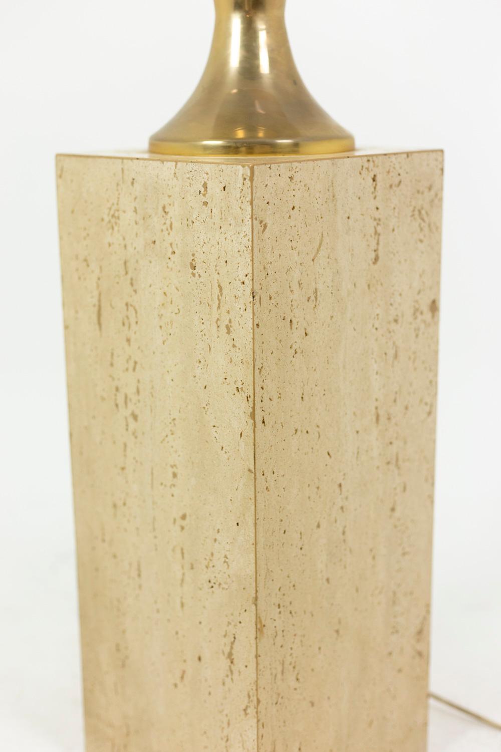 Philippe Barbier, Lamp in Travertine, 1970's For Sale 5