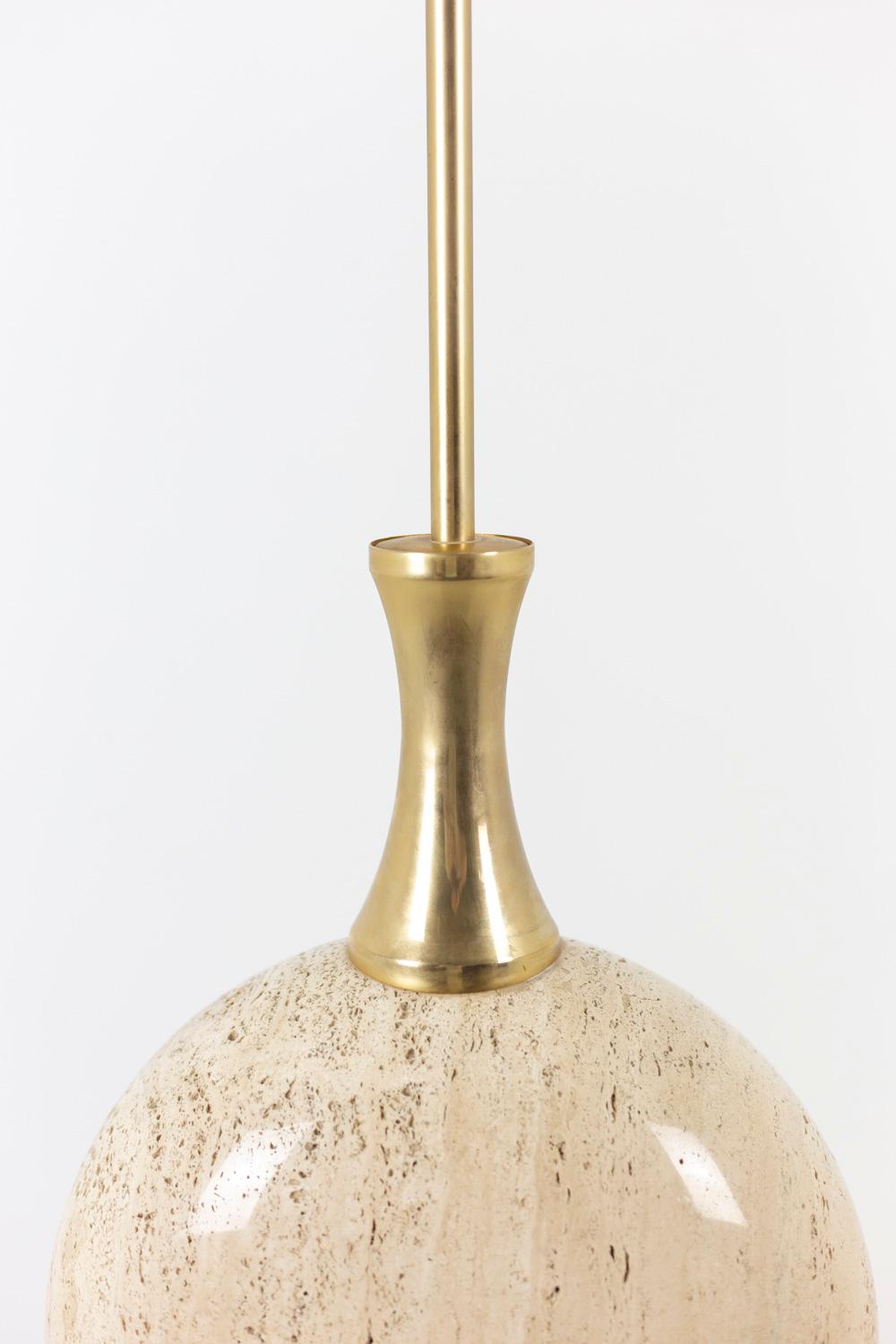 Philippe Barbier, Lamp in Travertine, 1970's For Sale 11