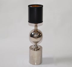 Philippe Barbier Mid-Century Modern Chrome Table Lamp Maison Barbier France 1960