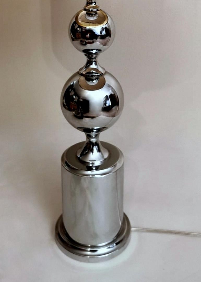 20th Century Philippe Barbier Style French Modern Steel Lamp 'Without Lampshade'