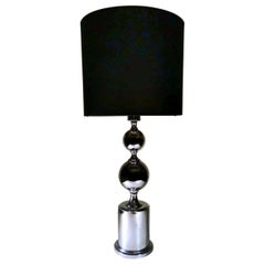 Vintage Philippe Barbier Style French Modern Steel Lamp 'Without Lampshade'