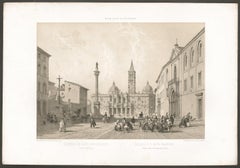 Basilica di Santa Maria Maggiore, Roma, Italia. Litografia colorata, Philippe Benoist