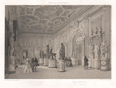 Capitoline Museum, Rome, Italy. Classical sculpture. Tinted lithograph, 1870