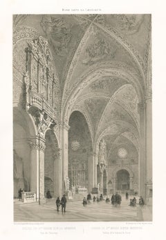 Chiesa di St Maria-Sopra-Minerva, Rome, Italy. Lithograph by Philippe Benoist