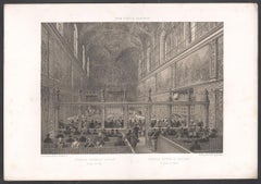 Cistine Chapel, Vatican, Rome, Italy. Tinted lithograph by Philippe Benoist