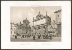 Fontana dell' Acqua Felice & Santa Maria della Vittoria:: Rome:: Italie. Lithographie - Lithographie