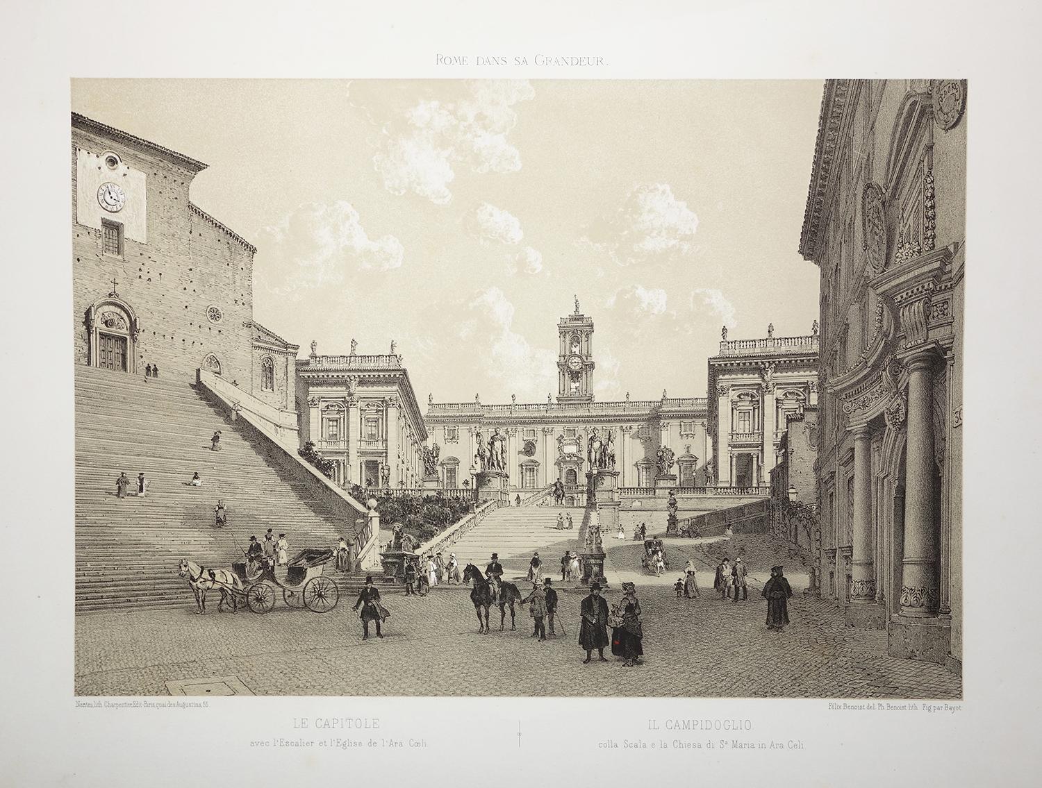 Il Campidoglio (Capitoline Hill), Rome. Tinted lithograph, 1870