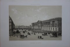 Paris : Back Door of Louvre Museum & Saint Sulpice - 2 Original lithographs 
