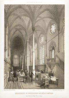 Paris - Bibliotheque du Conservatoire des Arts et Metiers, lithograph, 1861