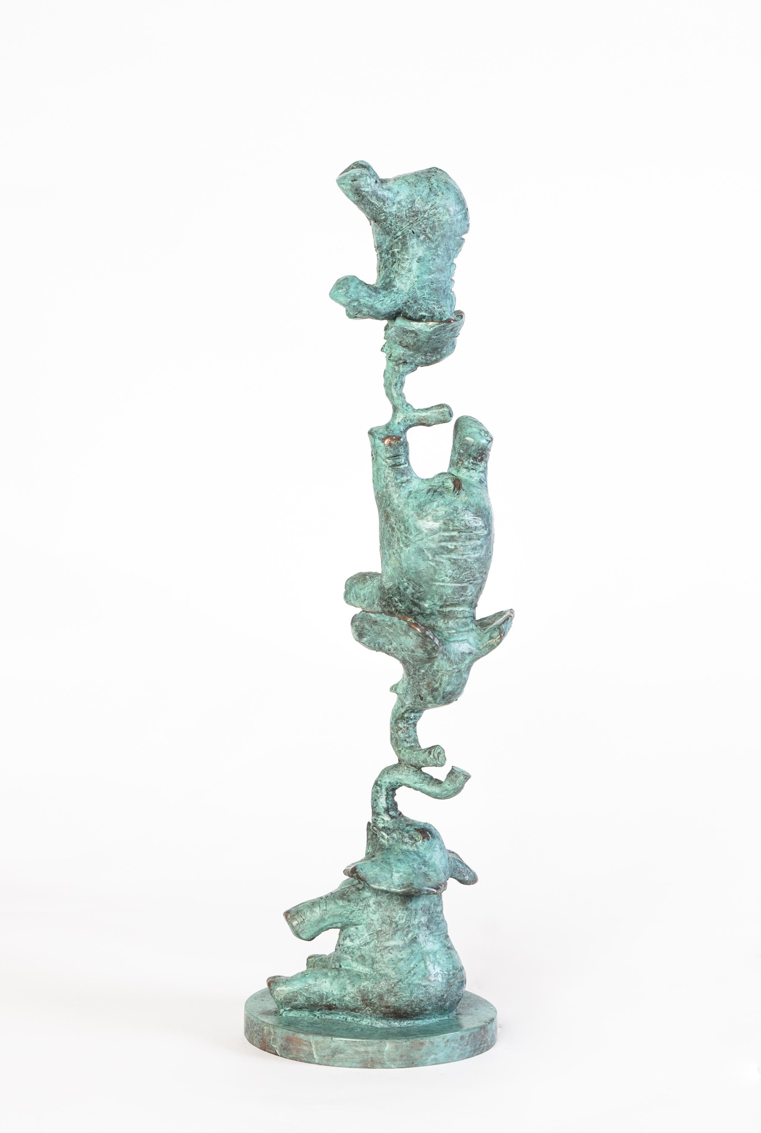 Philippe Berry Figurative Sculpture –  Gleichgewicht der Elefanten ( mod.03 )