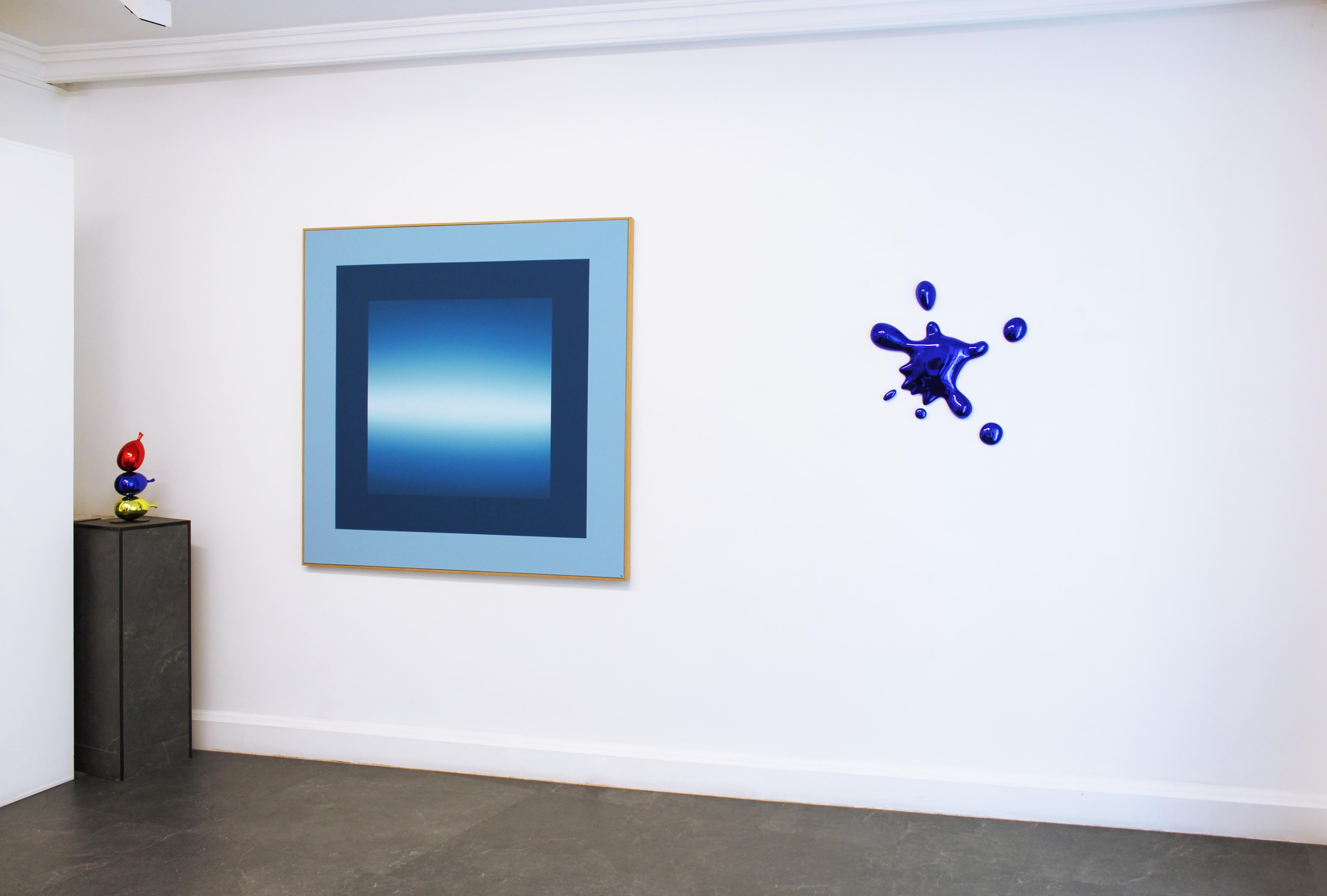 Splash Bleu - Gold Abstract Sculpture by Philippe Berry