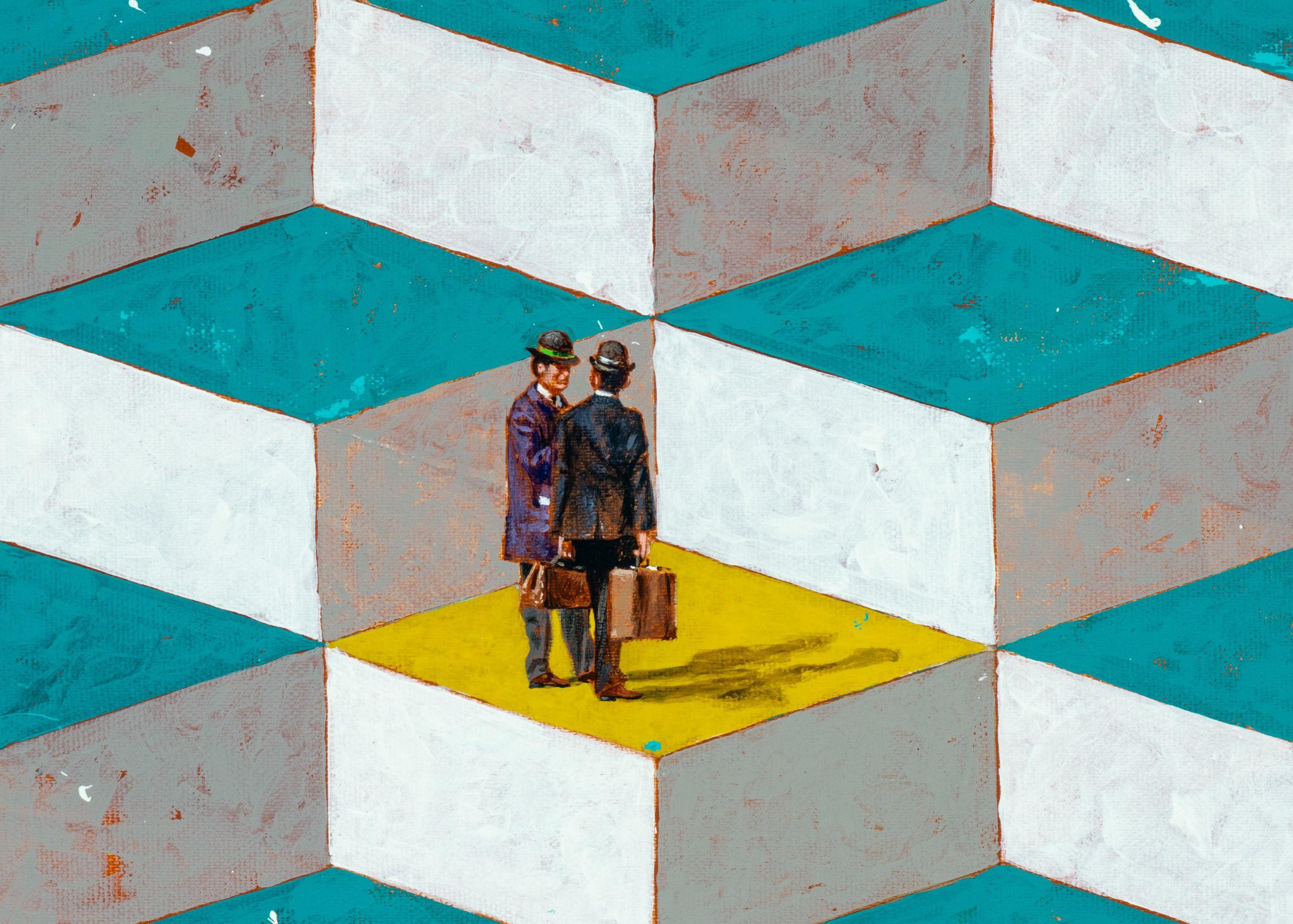 On the Yellow - Painting by Philippe Bertho