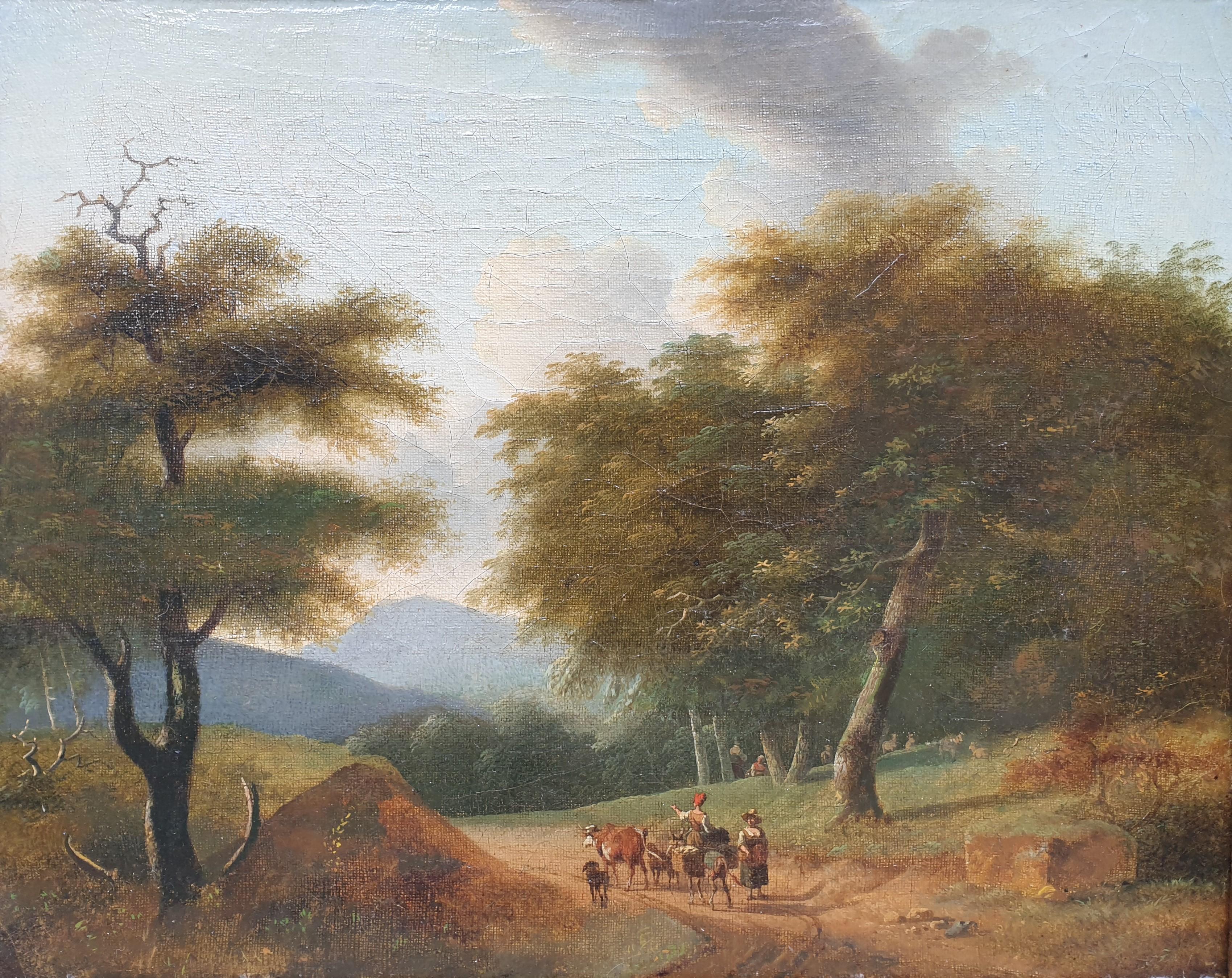 Neo classical landscape French painting 19th century Forest