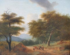 Neo classical landscape French painting 19th century Forest