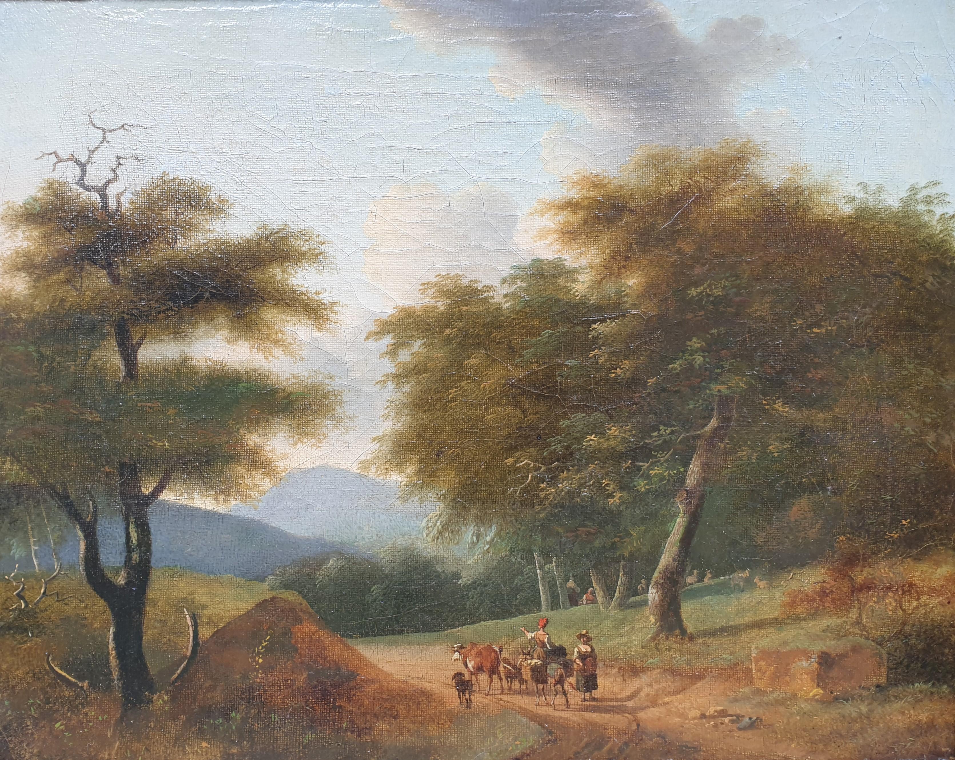 Paisaje neoclásico Pintura francesa Siglo XIX Bosque - Painting Escuela francesa de  Philippe Budelot