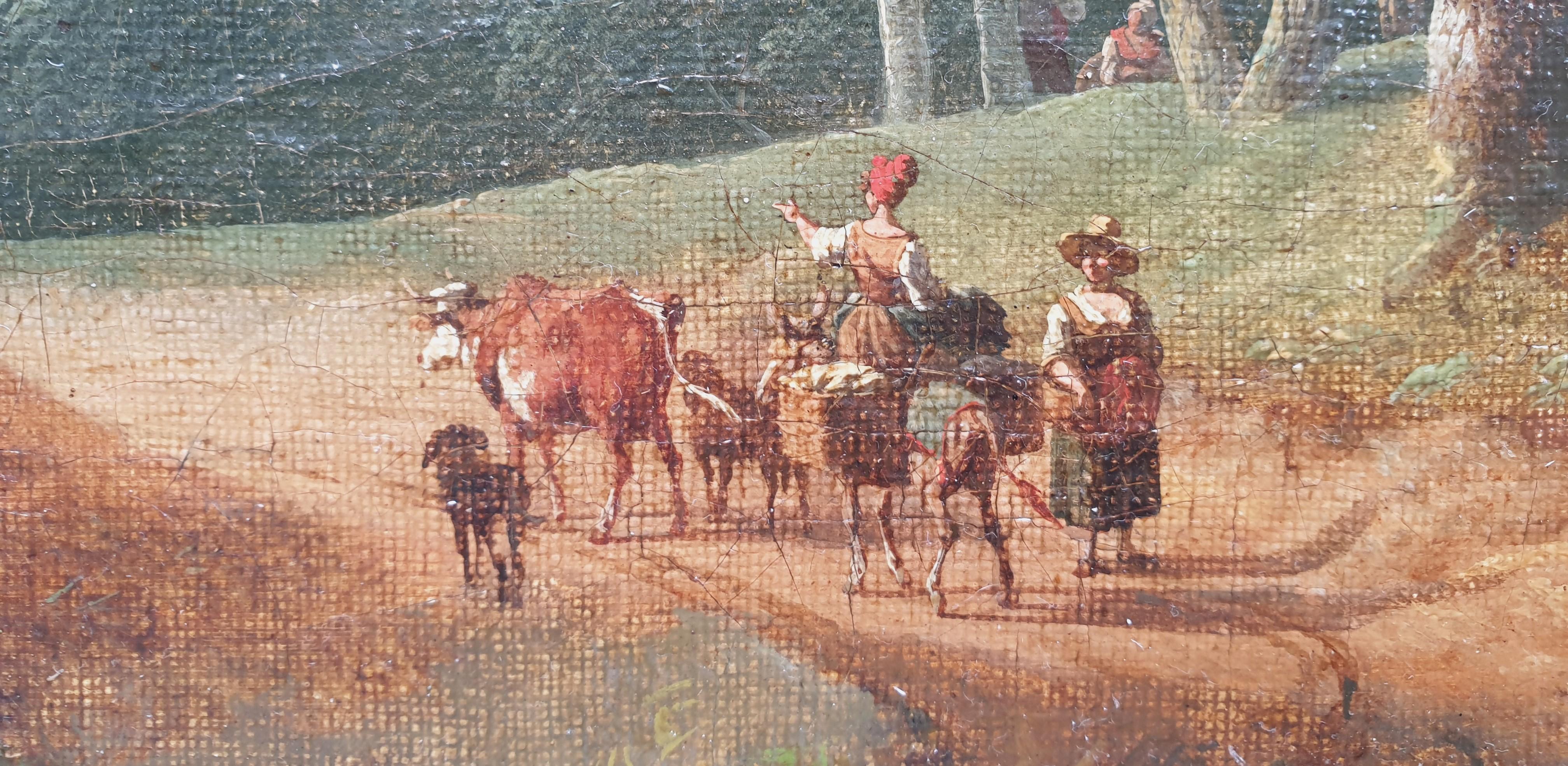 Paisaje neoclásico Pintura francesa Siglo XIX Bosque - Landscape Painting Marrón de  Philippe Budelot