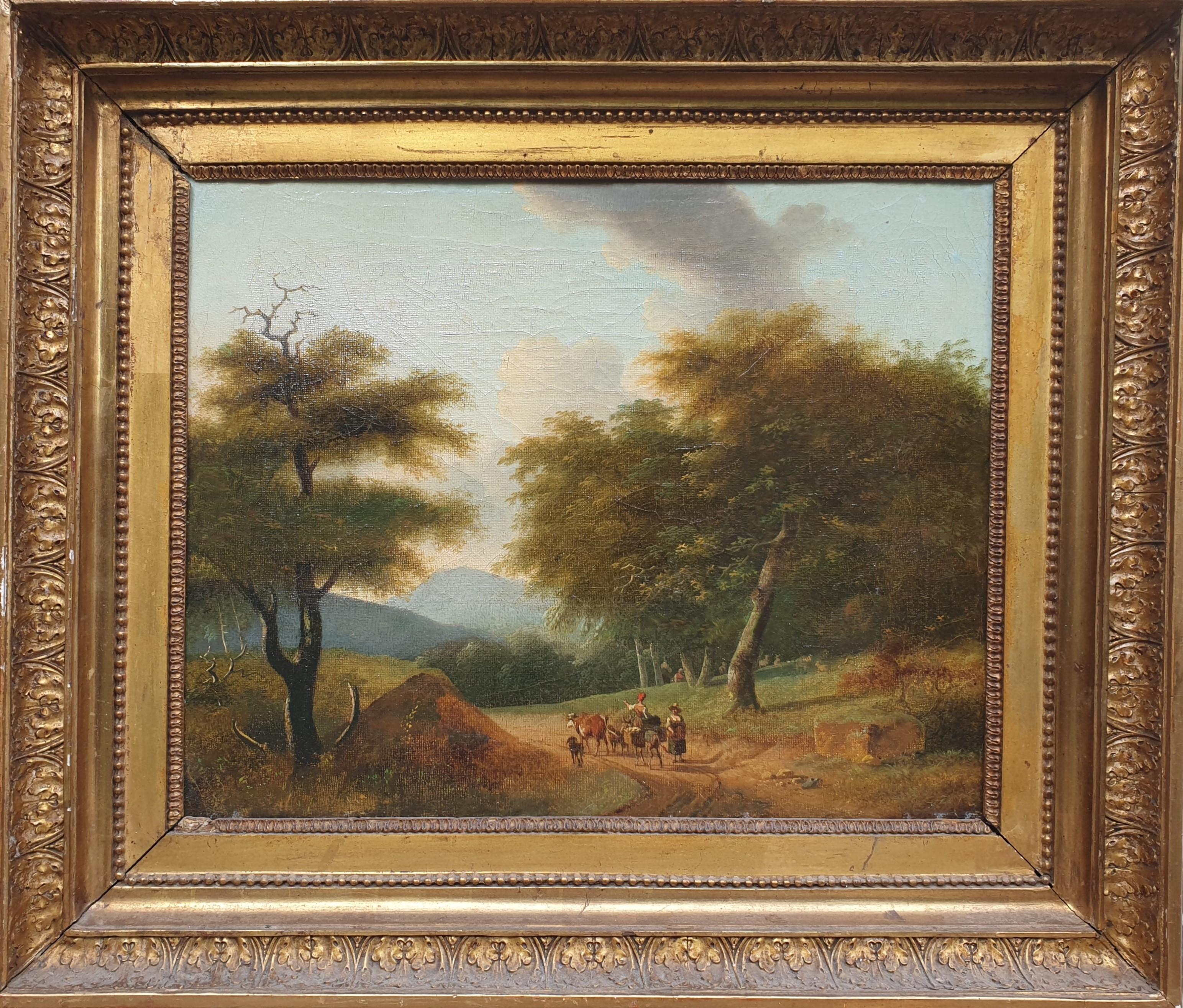Paisaje neoclásico Pintura francesa Siglo XIX Bosque - Painting de  Philippe Budelot