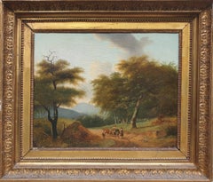 Neo classical landscape French painting 19th century Forest