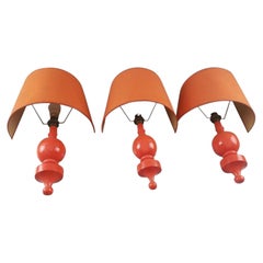 Philippe CAPELLE Popdesign Wall Lights in Lacquered Wood, circa 1970