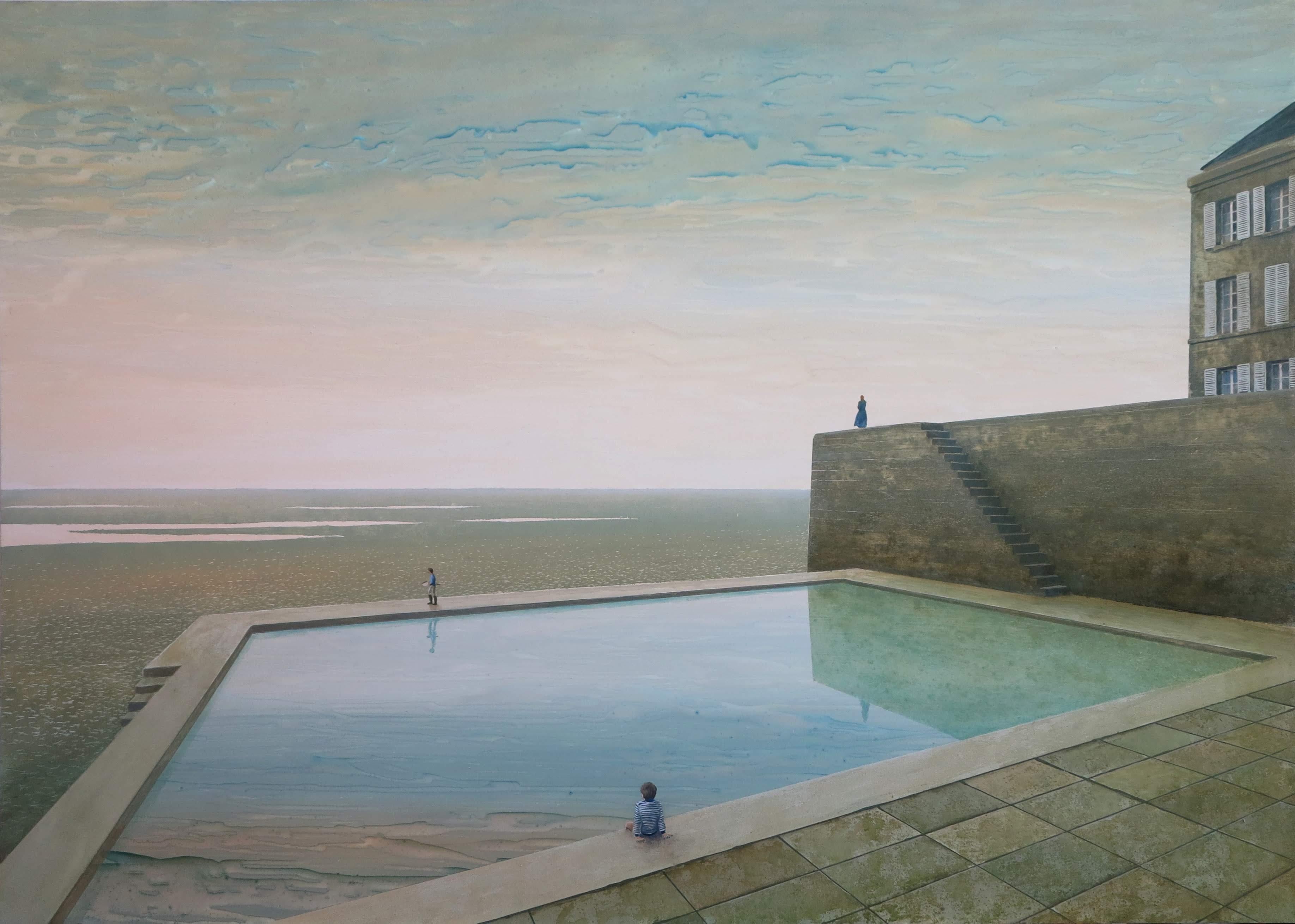 Philippe Charles Jacquet Landscape Painting - Le grand bain