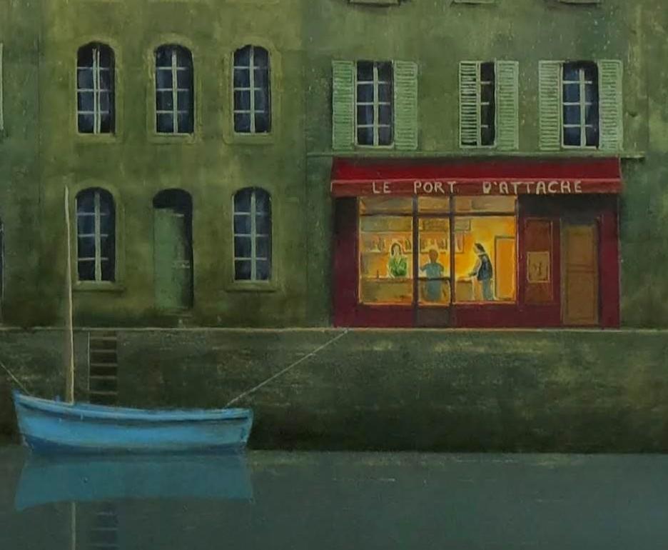Le port d'attache - Painting by Philippe Charles Jacquet