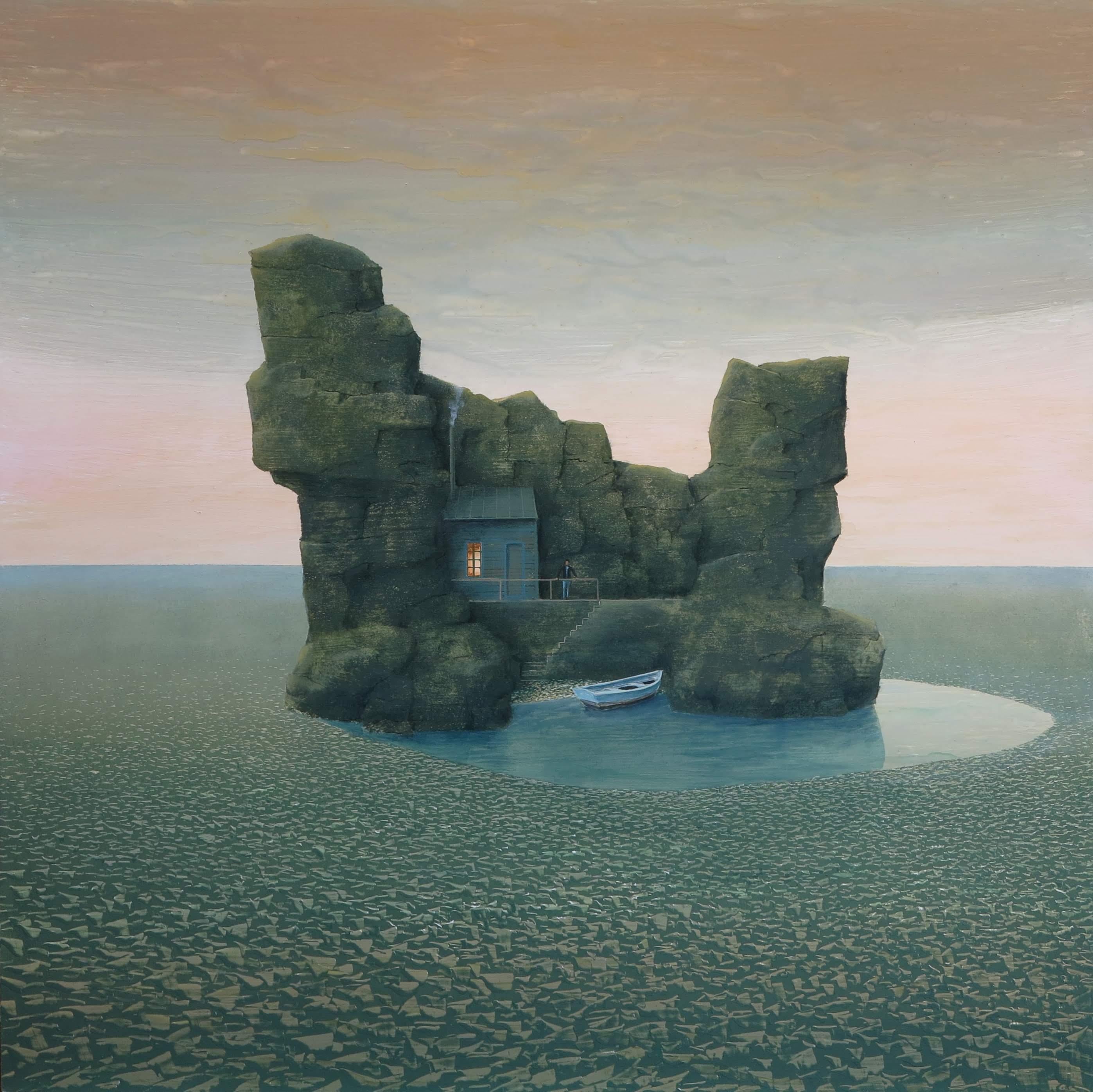 Philippe Charles Jacquet Landscape Painting - Le reclus
