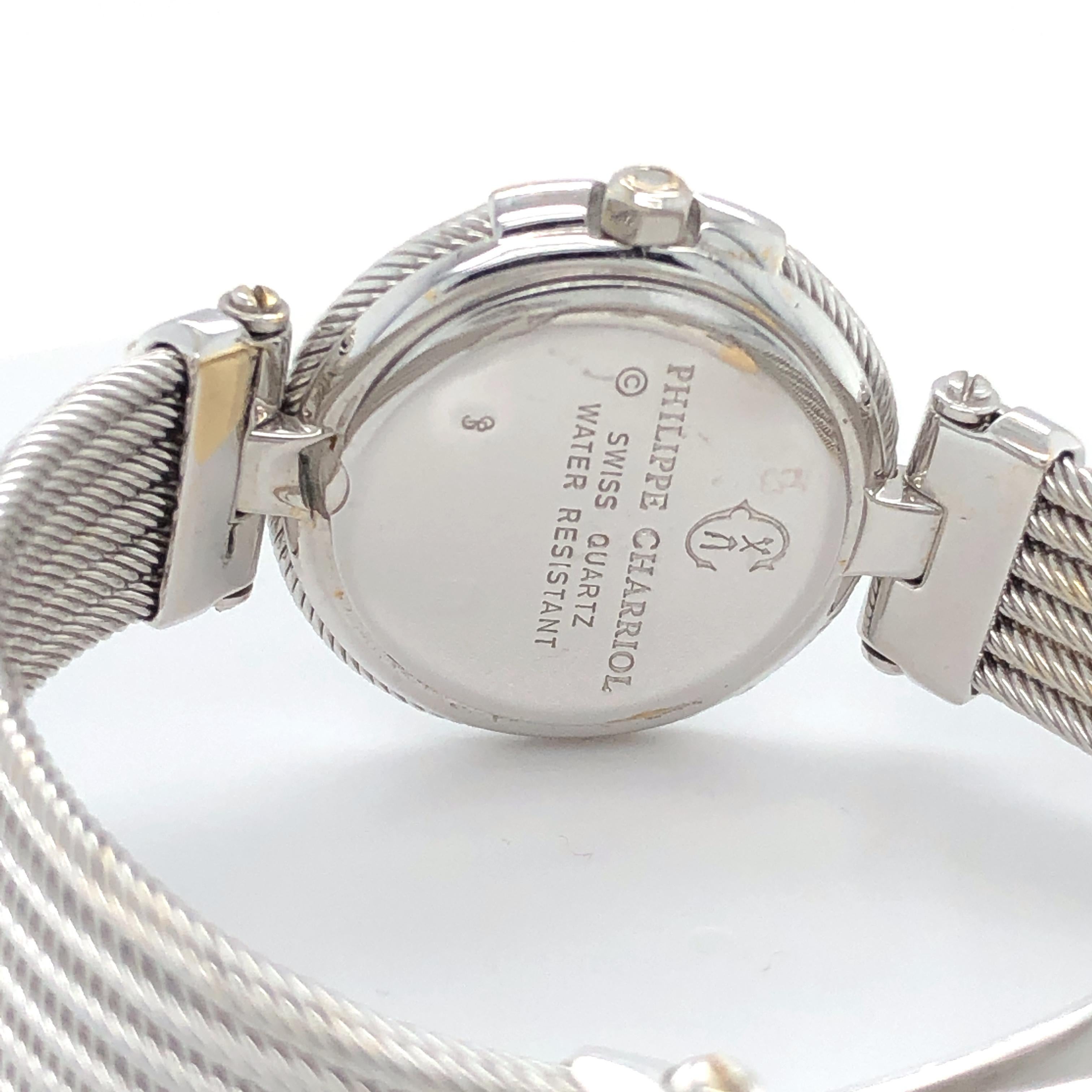 Philippe Charriol 18 Karat White Gold and Diamond Watch For Sale 1