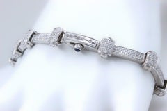 Philippe Charriol 18 Karat White Gold Pave Diamond Bracelet 1.00 Carat