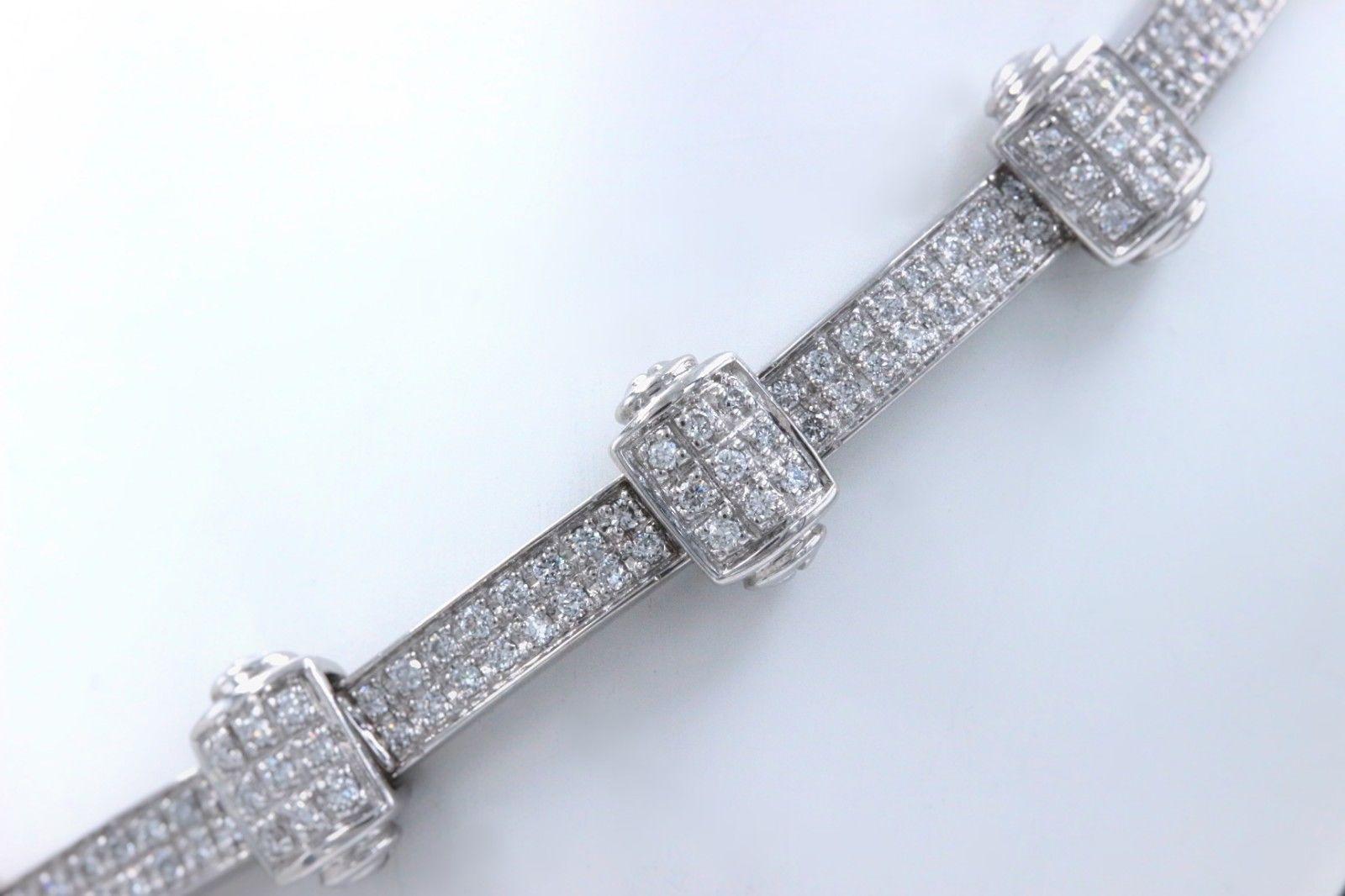 Philippe Charriol 18 Karat White Gold Pave Diamond Bracelet 1.00 Carat In Excellent Condition For Sale In San Diego, CA