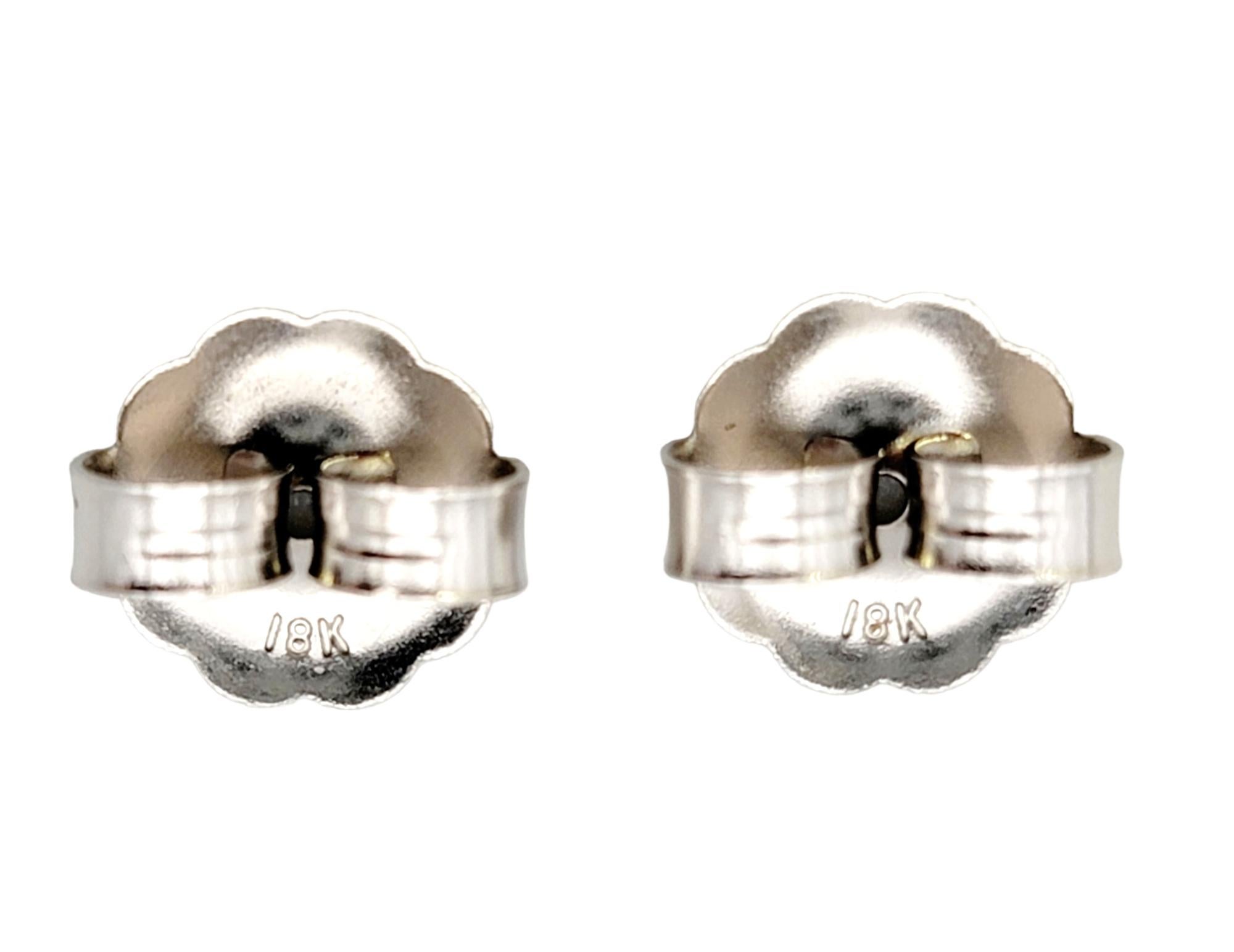 Philippe Charriol 18 Karat White Gold Princess Cut Diamond Square Stud Earrings 4