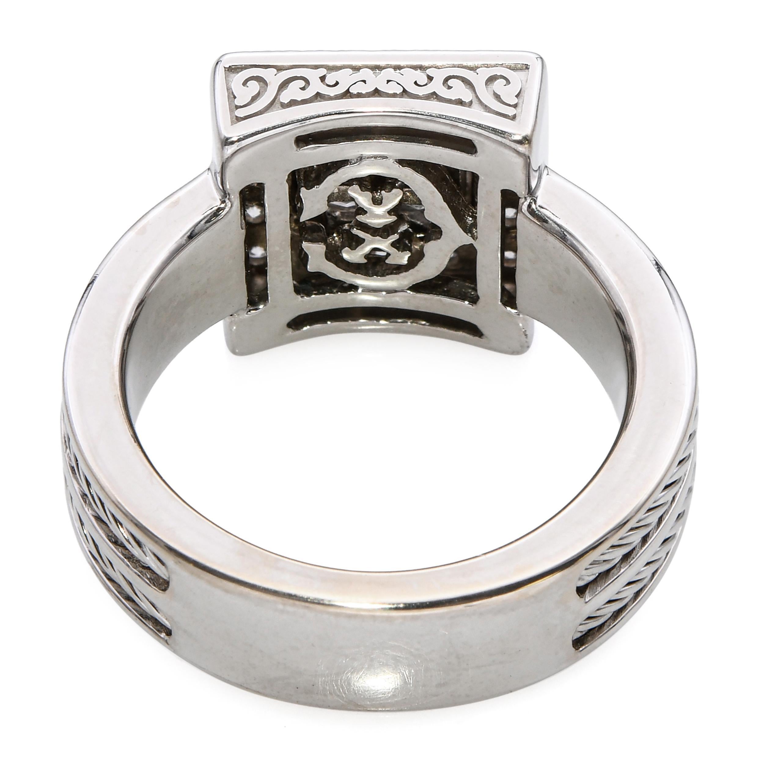 Philippe Charriol Bague en or blanc 18k avec diamants en vente 1
