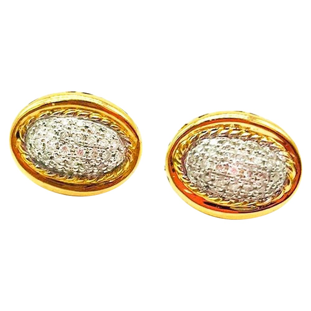 Philippe Charriol: 18 Karat. Pave-Diamant-Ohrring-Ohrstecker