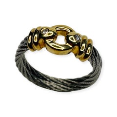 Philippe Charriol 18KY Gold Stainless Steel and Diamond Ring