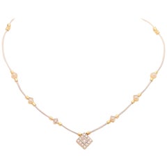 Philippe Charriol Designer 18 Karat Diamond Cable Necklace