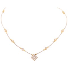 Philippe Charriol Designer 18 Karat Diamond Cable Necklace