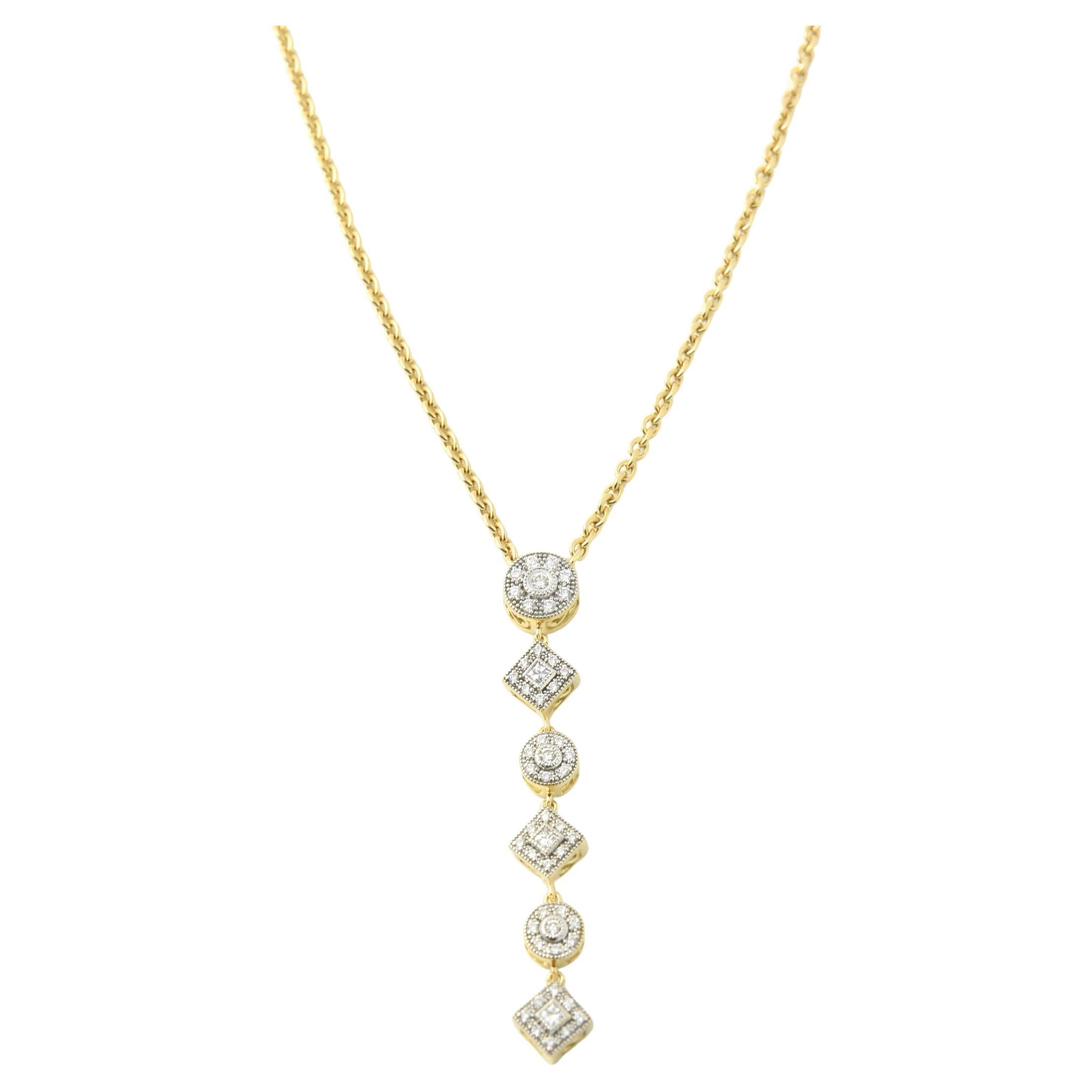 Philippe Charriol Diamond Dangle Yellow Gold Necklace