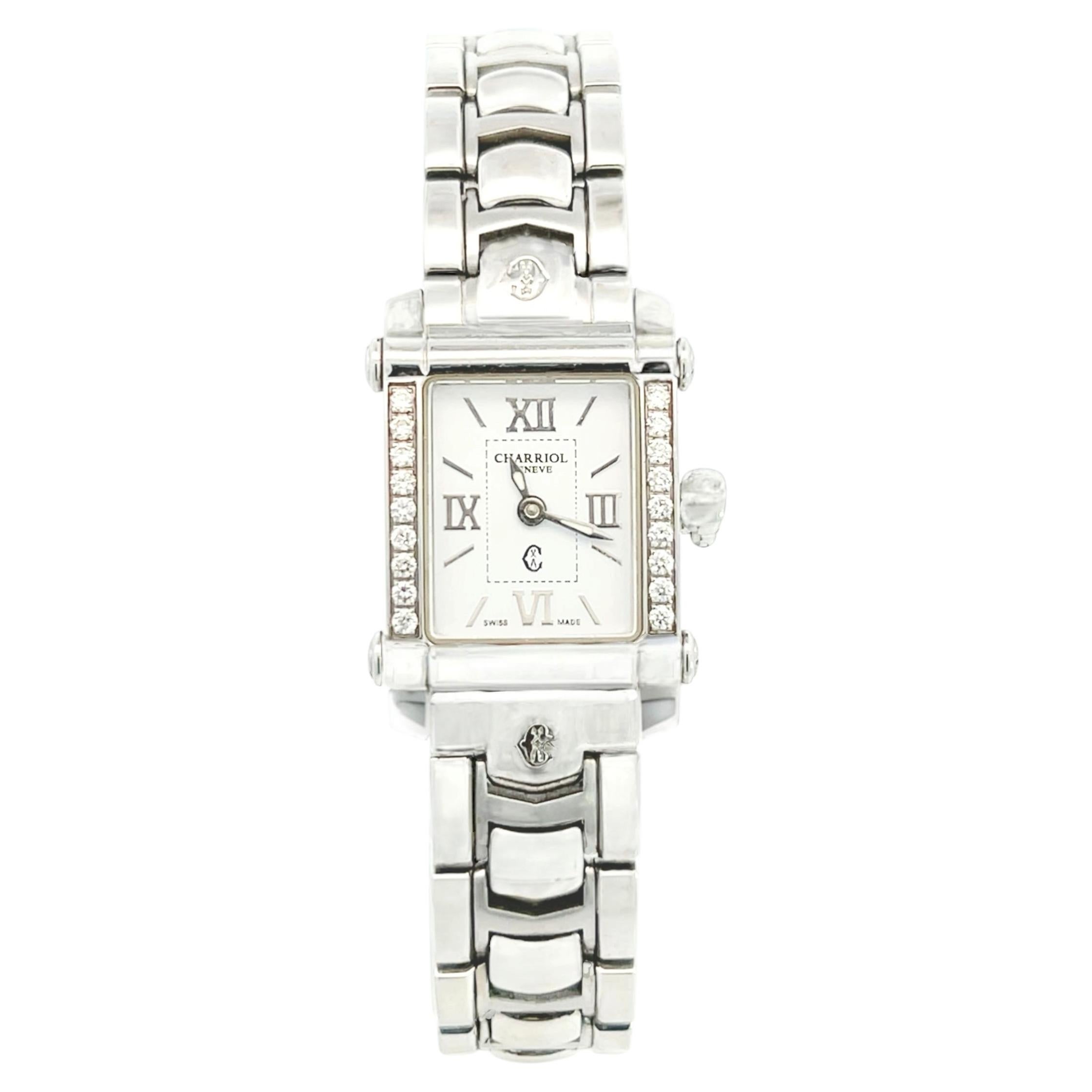 Reloj de pulsera Philippe Charriol con diamantes para señora 6,5" Acero inoxidable 22,8 mm CH1