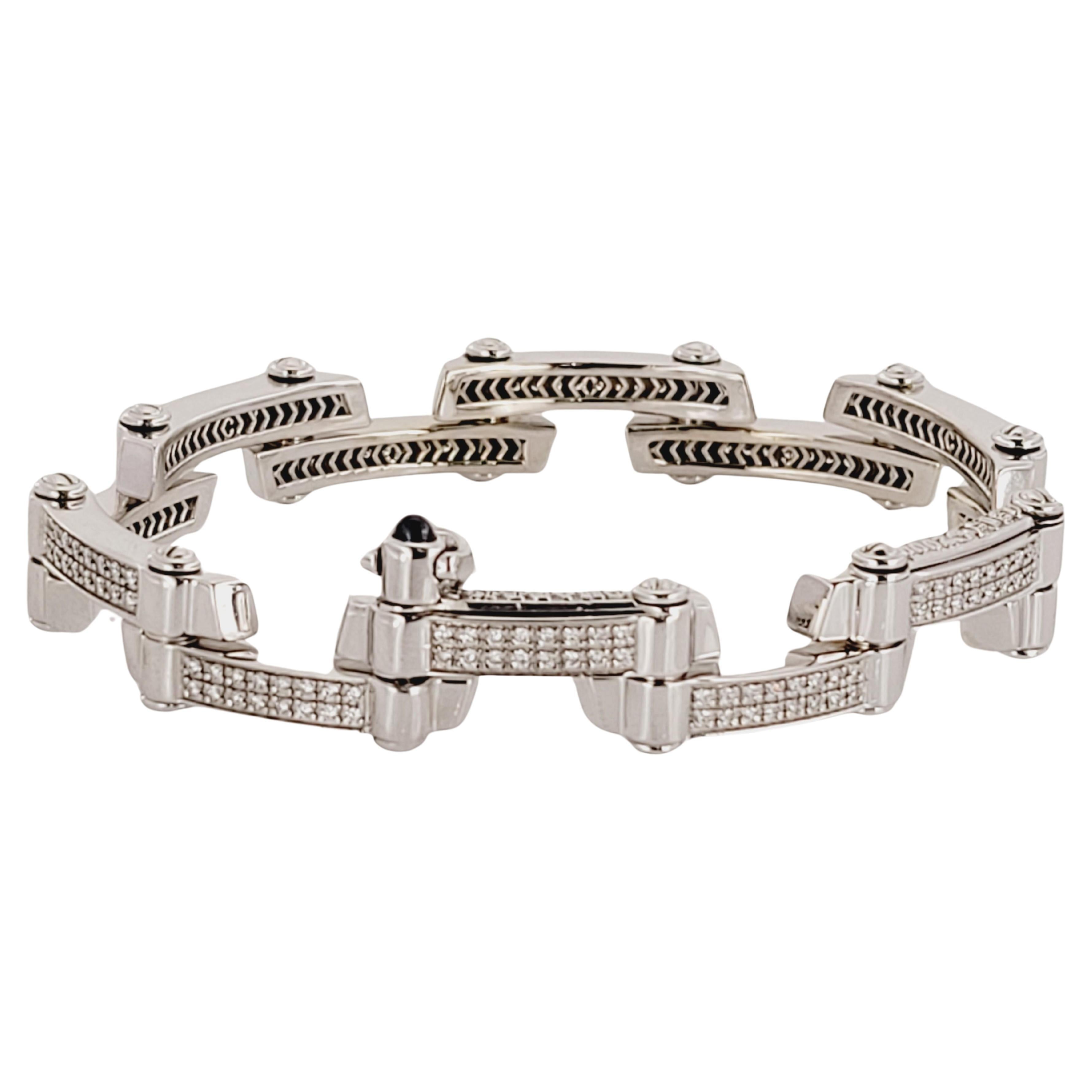 Philippe Charriol Double Row Bracelet Pave Diamond 2.0CTW