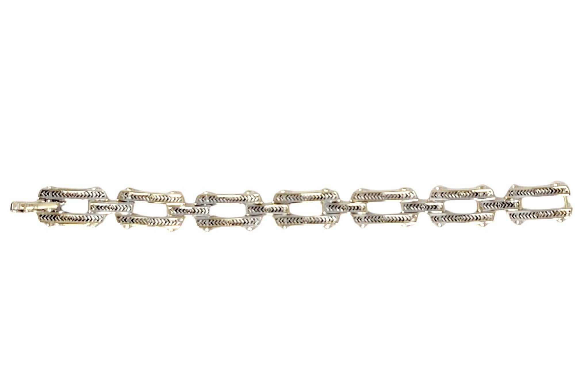 Philippe Charriol Pave Diamond Screw Link Bracelet in 18 Karat White Gold For Sale 2