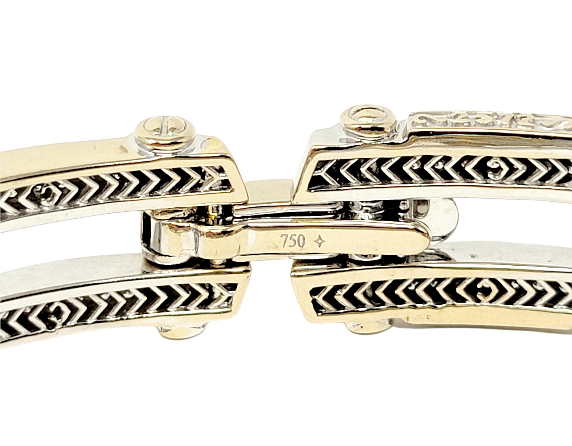 Philippe Charriol Pave Diamond Screw Link Bracelet in 18 Karat White Gold For Sale 3